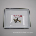 Logo and Color Customized Enamel Baking Tray with Rolled Rim